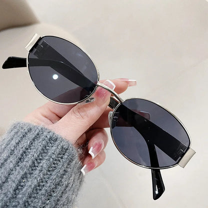 Fashion Oval Sunglasses Women Retro Trend Outdoor Metal Sun Glasses High Quality Classic Men Luxury Brand Eyewear UV400