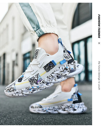 Men's Luxury Sneakers with Bold Artistic Design - VaultHaus