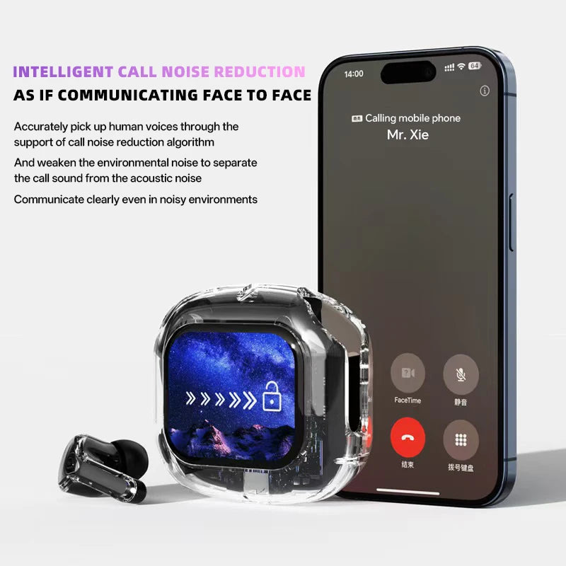 VaultHaus translation headphones with touch screen showcasing noise reduction for clear communication