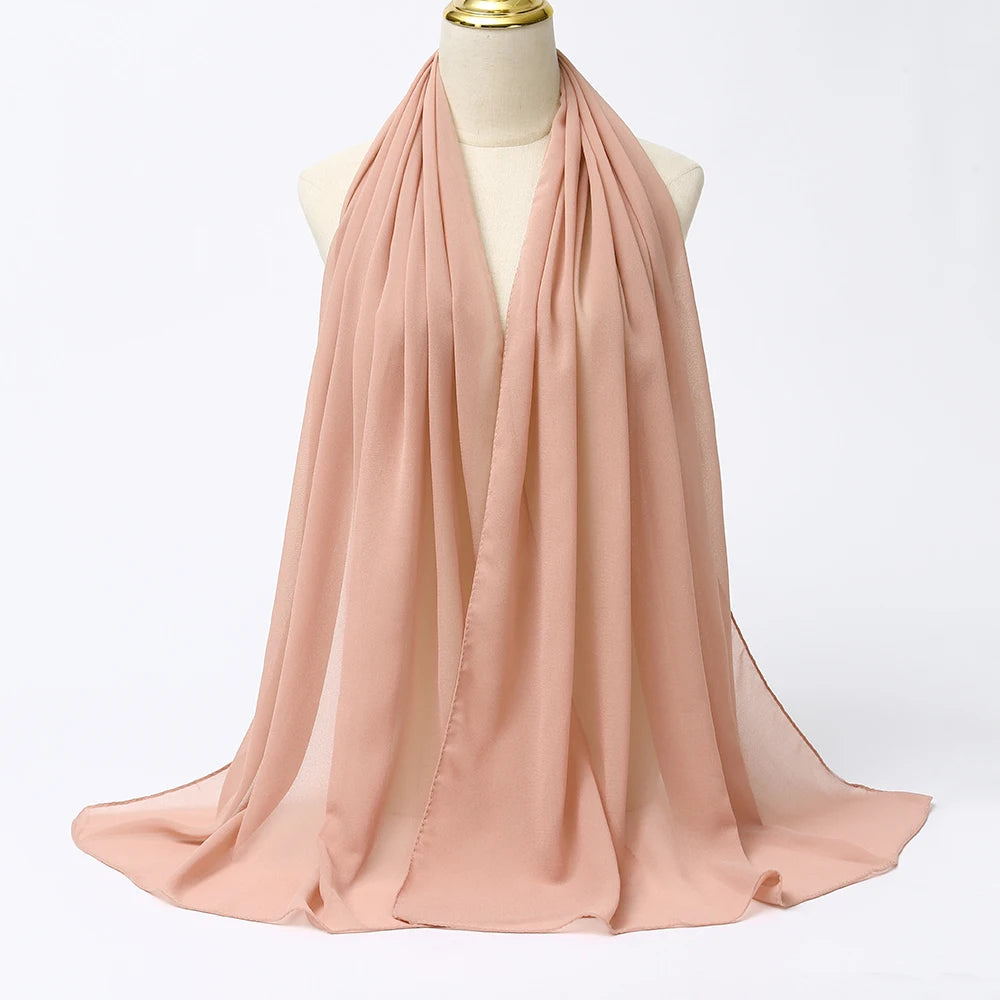 Elegant Chiffon Hijab Scarf - Lightweight Head Wrap & Shawl