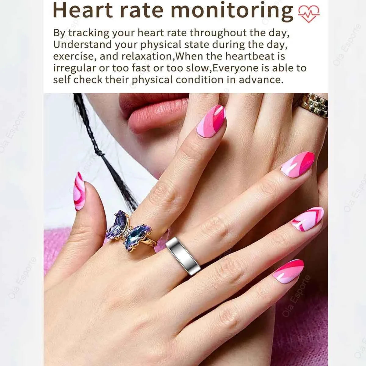 Aura Smart Health Ring: Heart rate, Blood Oxygen & Sleep quality metrics Monitor | Waterproof