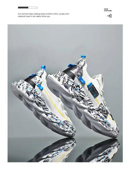 Men's Luxury Sneakers with Bold Artistic Design - VaultHaus
