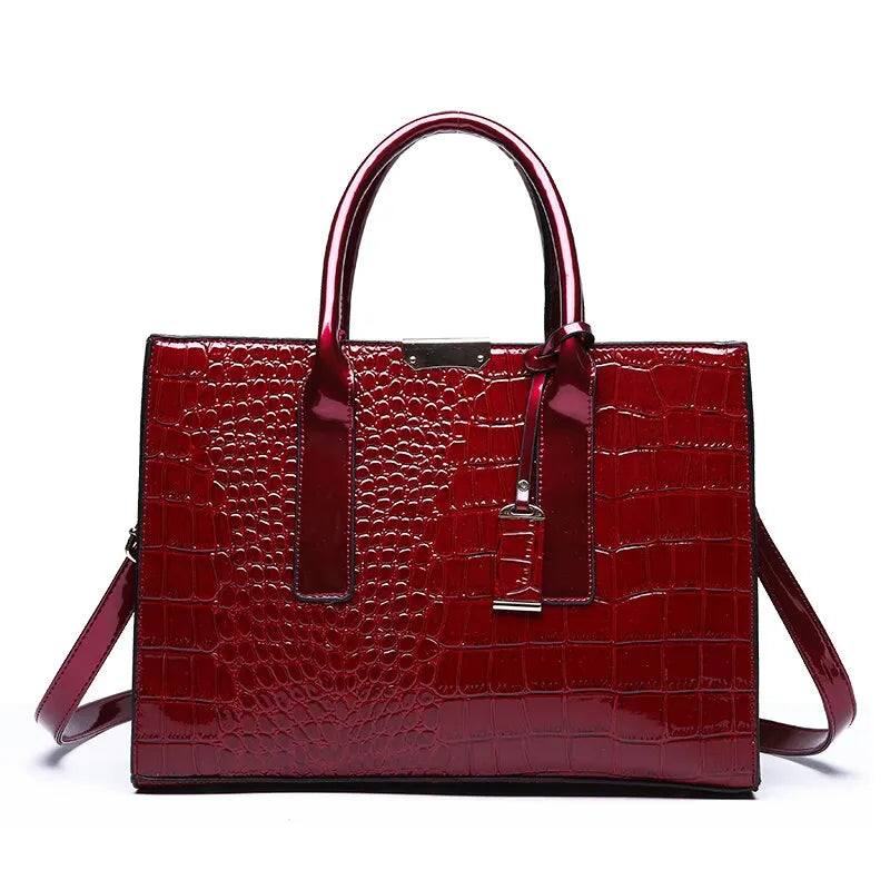Women's Stylish Crocodile Print Tote Bag - VaultHaus