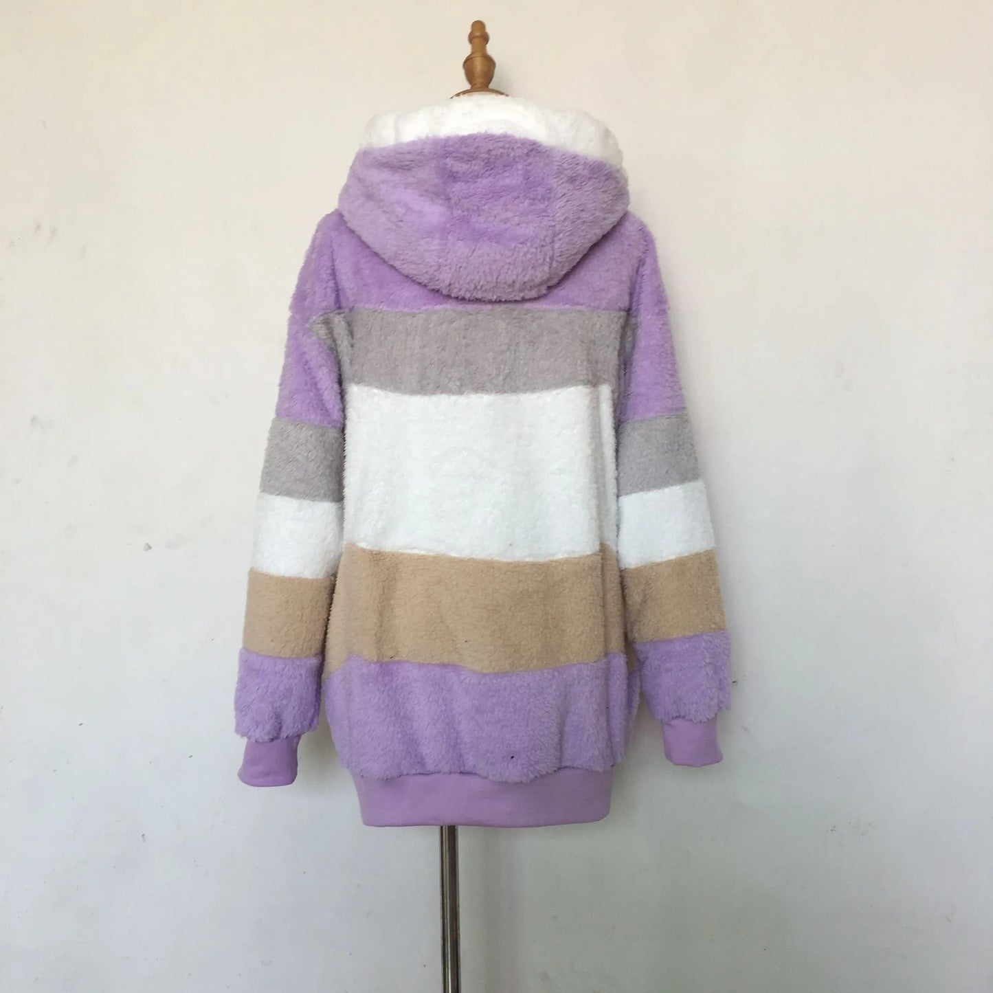 Oversized Jacket for Women 2023 New Autumn Winter Warm Plush Pocket Hooded Streetwear Loose Lady Outerwear Coat Roupas Feminina