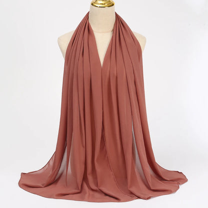 Elegant Chiffon Hijab Scarf - Lightweight Head Wrap & Shawl