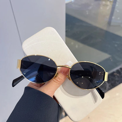 Fashion Oval Sunglasses Women Retro Trend Outdoor Metal Sun Glasses High Quality Classic Men Luxury Brand Eyewear UV400