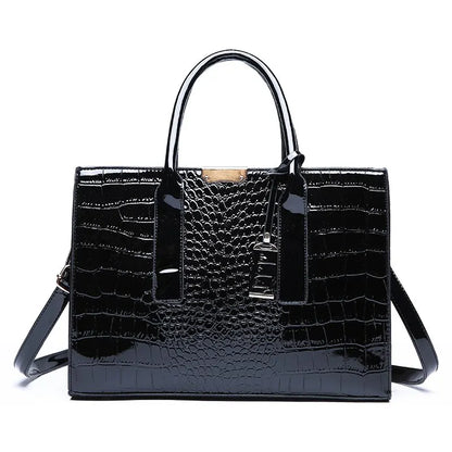 Women's Stylish Crocodile Print Tote Bag - VaultHaus