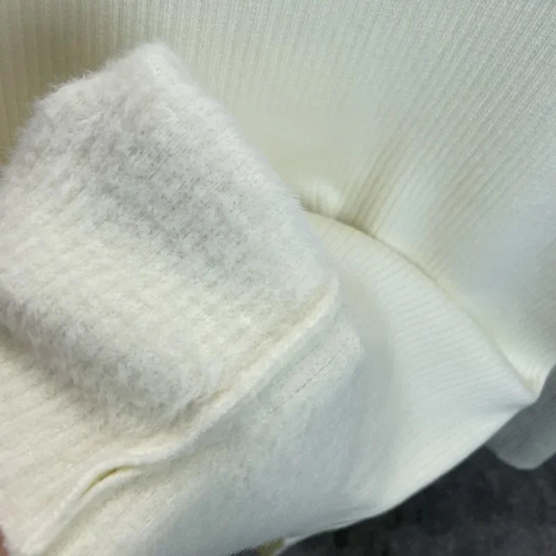 Velvet Lined Turtleneck Sweater - Warm Slim Knit Pullover