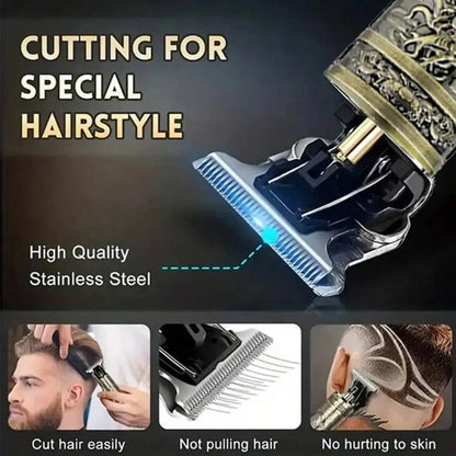 Electric Pusher T9 LCD Electric Hair Clipper Oil Shaving Head Carving Electric Shaver Rechargeble Hair Trimmer for Men Care