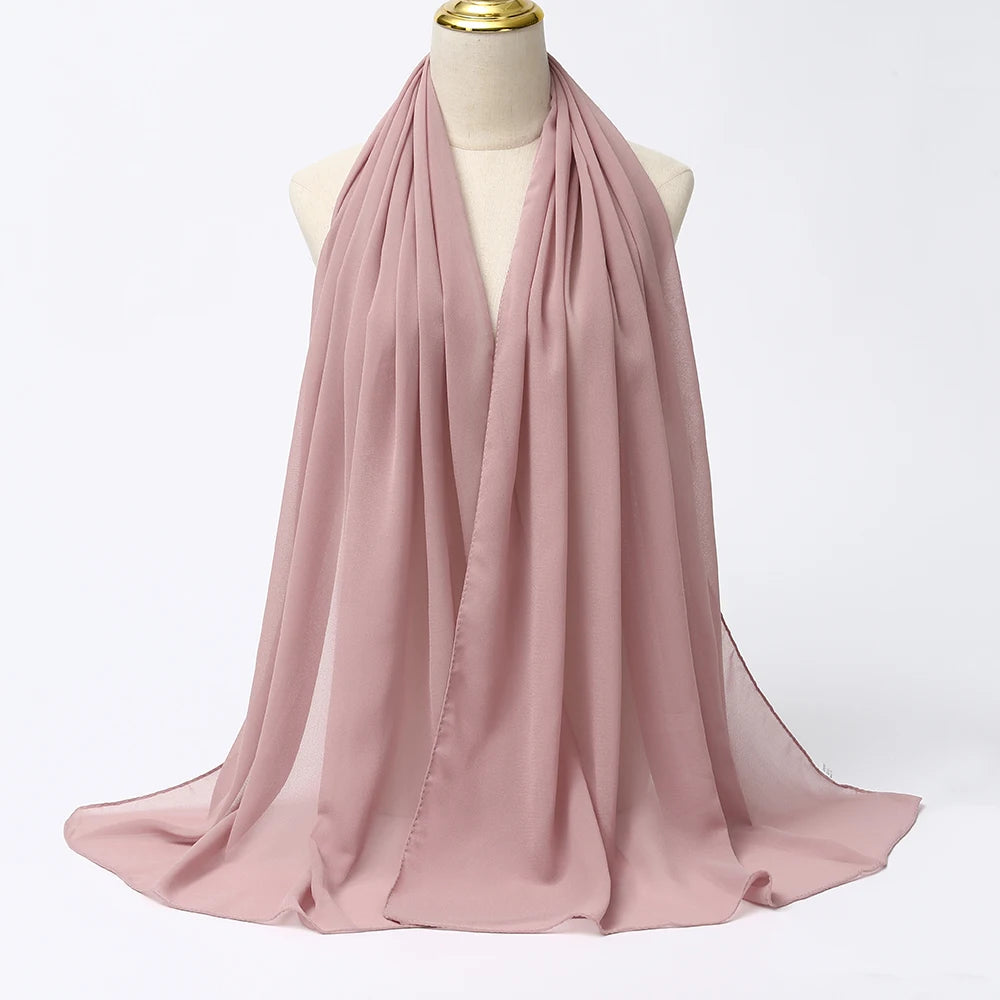 Elegant Chiffon Hijab Scarf - Lightweight Head Wrap & Shawl