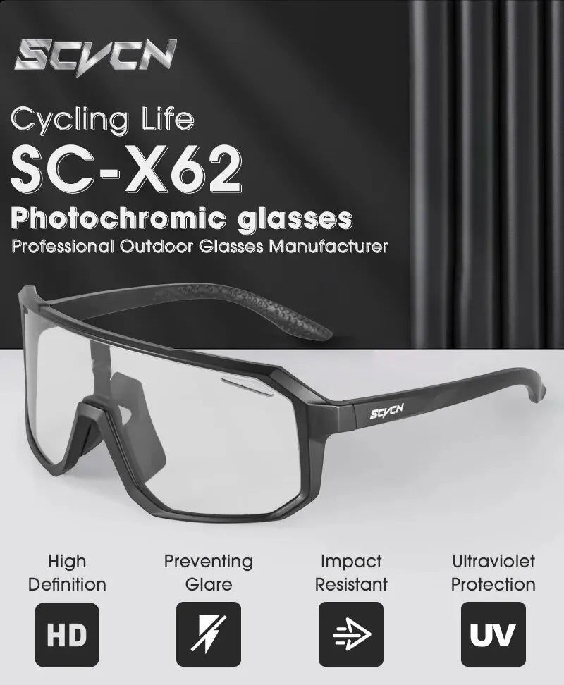 Cycling Glasses Photochromic Sunglasses Men Women Mountain Bike Road Eyewear New Bicycle Riding Outdoor Sports Hiking Goggles - VaultHaus