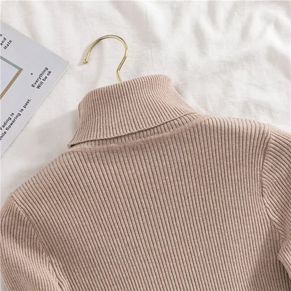 Women's Winter Fall Turtleneck Sweater Knitted Soft Pullovers Cashmere Jumpers Basic Soft Sweaters For Women 2024 Autumn Winter