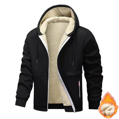 Men's Sherpa Lined Fleece Hoodie - Thick, Heavyweight Zipper Jacket