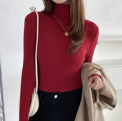 Women's Winter Fall Turtleneck Sweater Knitted Soft Pullovers Cashmere Jumpers Basic Soft Sweaters For Women 2024 Autumn Winter