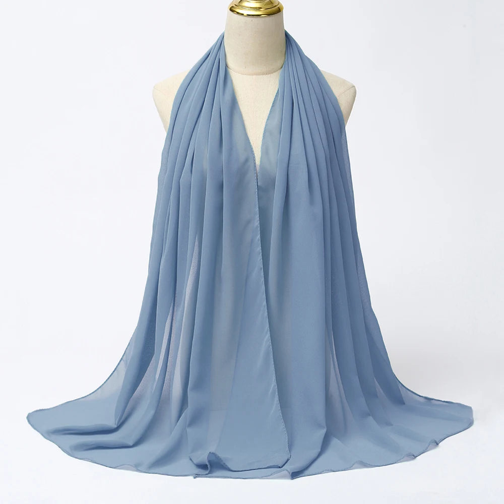 Elegant Chiffon Hijab Scarf - Lightweight Head Wrap & Shawl
