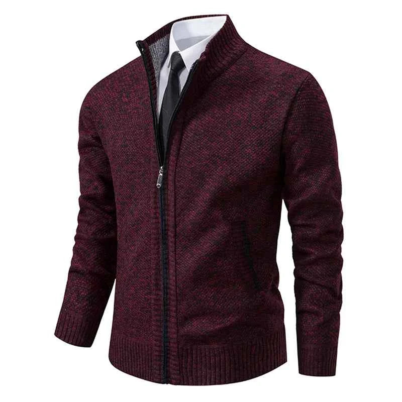 Solid Color Men's Fleece Sweater - Stylish Comfort