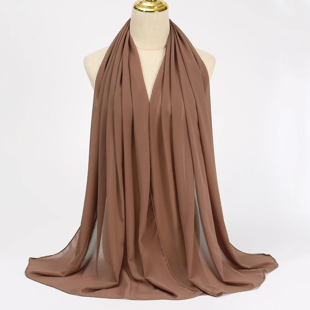 Elegant Chiffon Hijab Scarf - Lightweight Head Wrap & Shawl