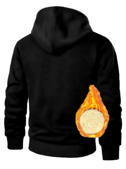 Men's Sherpa Lined Fleece Hoodie - Thick, Heavyweight Zipper Jacket