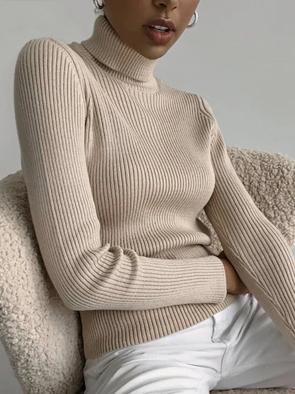 Women's Winter Fall Turtleneck Sweater Knitted Soft Pullovers Cashmere Jumpers Basic Soft Sweaters For Women 2024 Autumn Winter