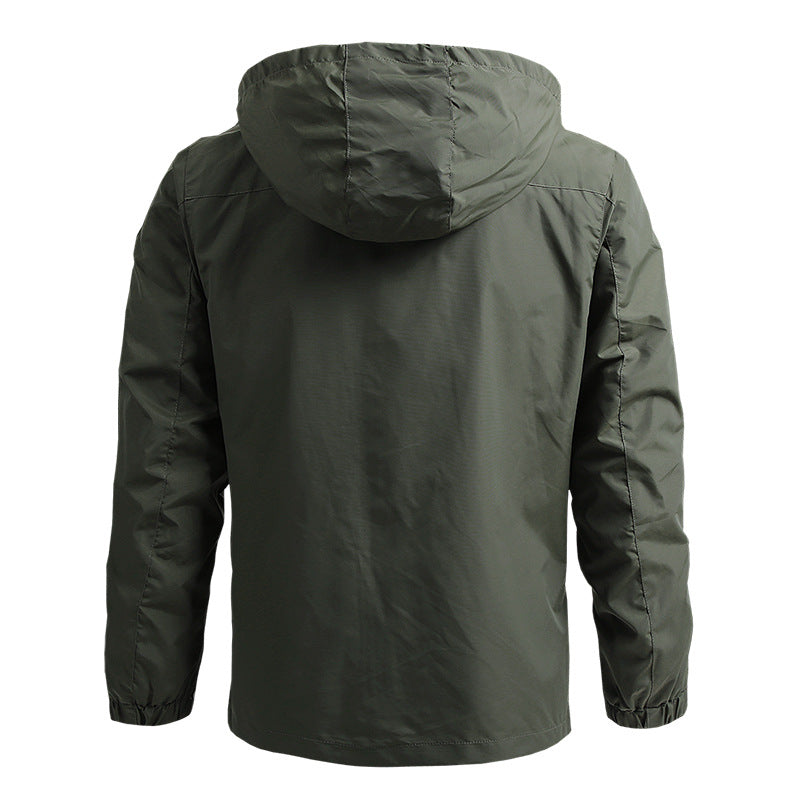 Windbreaker Men Tactical Jacket Waterproof Outdoor Hooded Coat Sports Military European Size S-5XL Field Climbing Thin Outwear