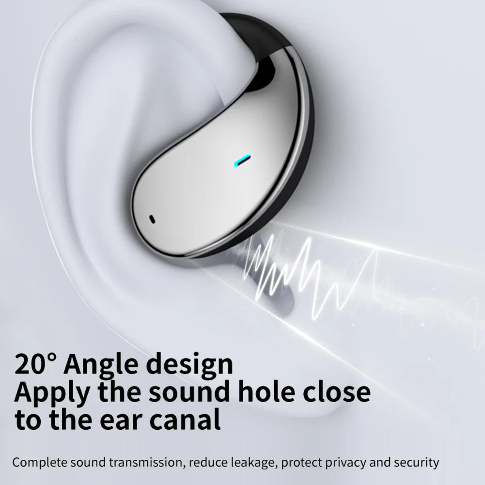 Wireless translation earbuds with 20-degree angle design for optimal sound transmission and reduced leakage