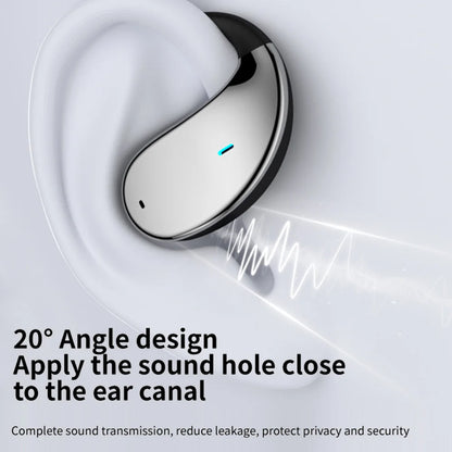 Wireless translation earbuds with 20-degree angle design for optimal sound transmission and reduced leakage