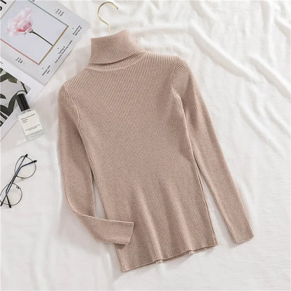 Women's Winter Fall Turtleneck Sweater Knitted Soft Pullovers Cashmere Jumpers Basic Soft Sweaters For Women 2024 Autumn Winter