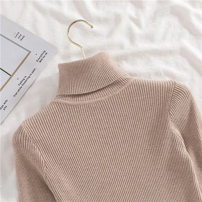 Women's Winter Fall Turtleneck Sweater Knitted Soft Pullovers Cashmere Jumpers Basic Soft Sweaters For Women 2024 Autumn Winter