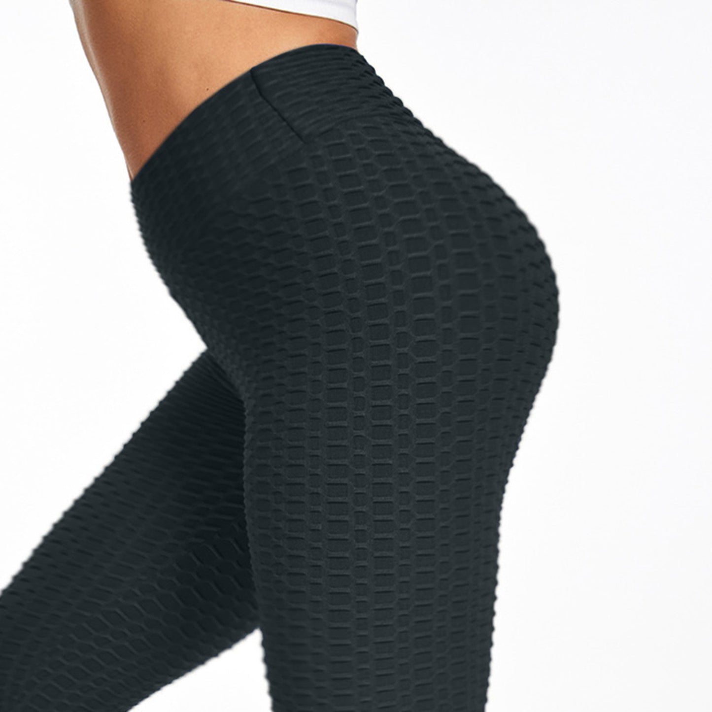 Damen Leggings mit hoher Taille, Yogahose, Bauchkontrolle, schlankmachende Booty-Leggings, Workout, Laufen, Po-Lift-Strumpfhose