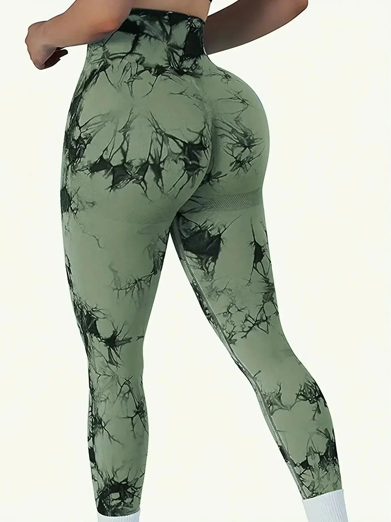 Nahtlose Yoga-Leggings mit Batikmuster für Damen, hohe Taille, Fitness, sexy, modische Leggings, Training, Laufen, Gesäßheben, Radsport-Leggings