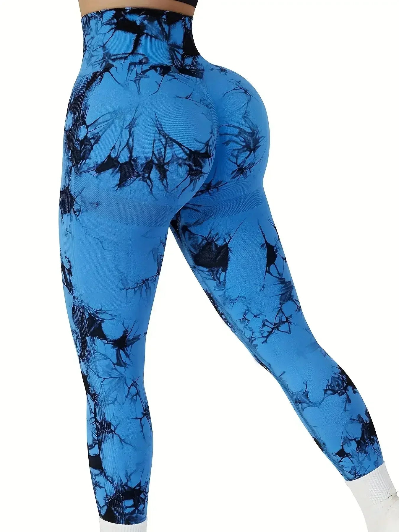 Nahtlose Yoga-Leggings mit Batikmuster für Damen, hohe Taille, Fitness, sexy, modische Leggings, Training, Laufen, Gesäßheben, Radsport-Leggings