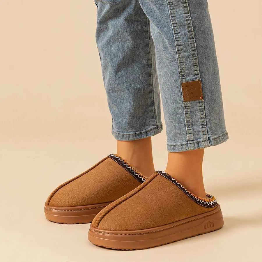 Womens winter slipper fuzzy fur anti slip soft sole