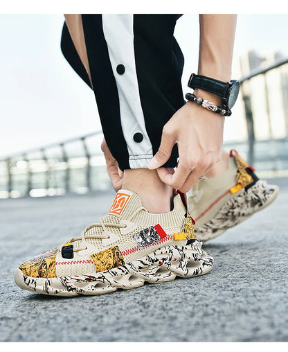 Men's Luxury Sneakers with Bold Artistic Design - VaultHaus
