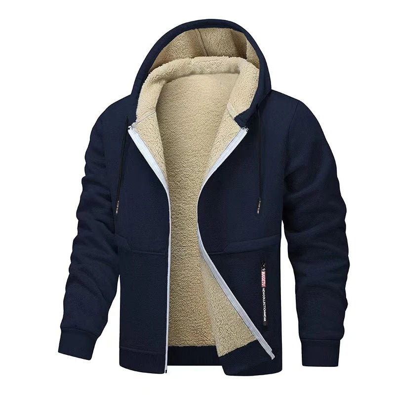 Men's Sherpa Lined Fleece Hoodie - Thick, Heavyweight Zipper Jacket