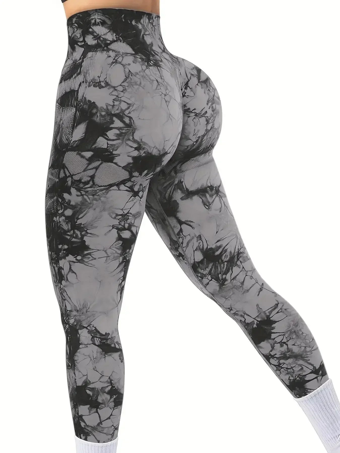 Nahtlose Yoga-Leggings mit Batikmuster für Damen, hohe Taille, Fitness, sexy, modische Leggings, Training, Laufen, Gesäßheben, Radsport-Leggings