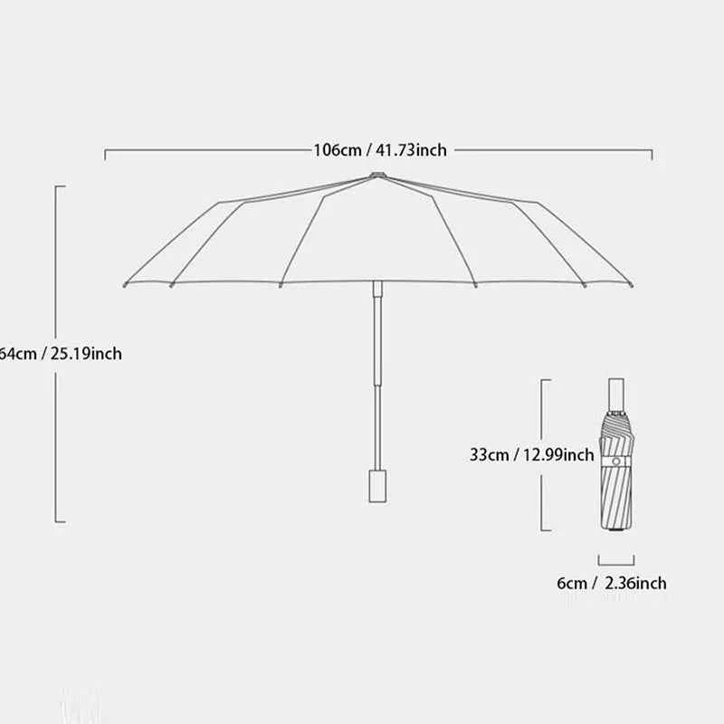 24-Bone Windproof Umbrella: Strong & Anti-UV Sunscreen