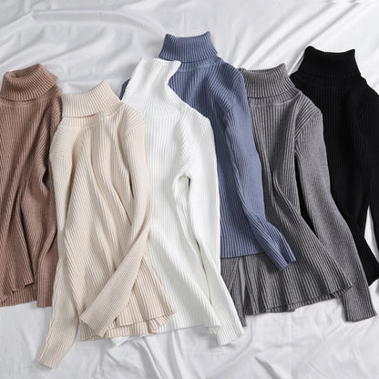 Women's Winter Fall Turtleneck Sweater Knitted Soft Pullovers Cashmere Jumpers Basic Soft Sweaters For Women 2024 Autumn Winter