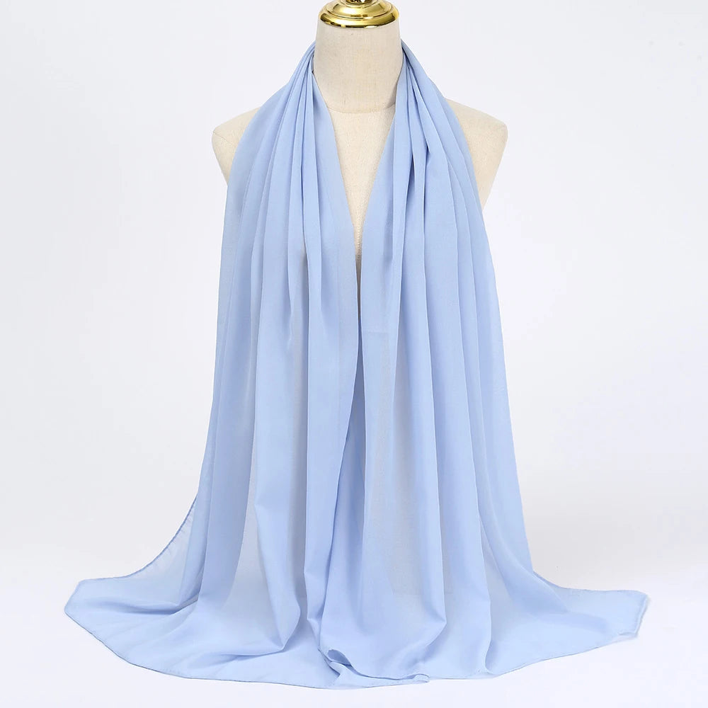 Elegant Chiffon Hijab Scarf - Lightweight Head Wrap & Shawl