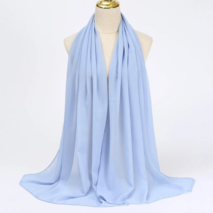 Elegant Chiffon Hijab Scarf - Lightweight Head Wrap & Shawl