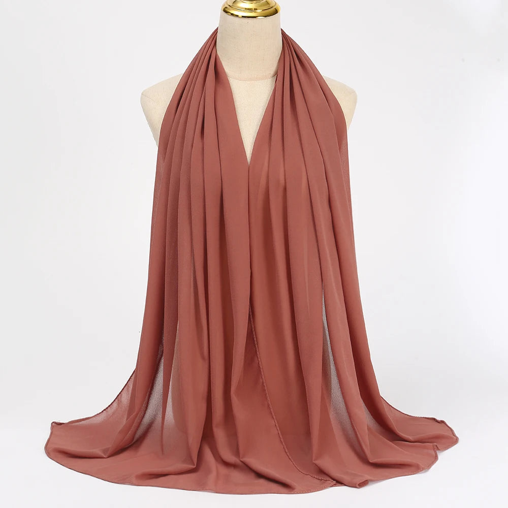 Elegant Chiffon Hijab Scarf - Lightweight Head Wrap & Shawl