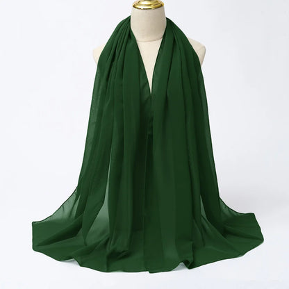 Elegant Chiffon Hijab Scarf - Lightweight Head Wrap & Shawl