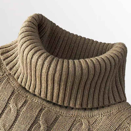 New Turtleneck Sweater Casual Men's Rollneck Knitted Sweater Keep Warm Men Jumper Woolen Sweater