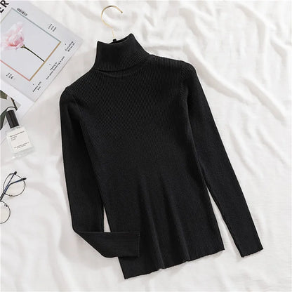 Women's Winter Fall Turtleneck Sweater Knitted Soft Pullovers Cashmere Jumpers Basic Soft Sweaters For Women 2024 Autumn Winter