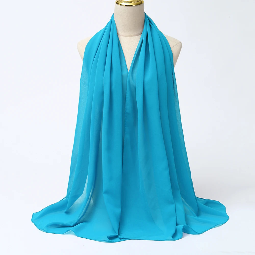 Elegant Chiffon Hijab Scarf - Lightweight Head Wrap & Shawl