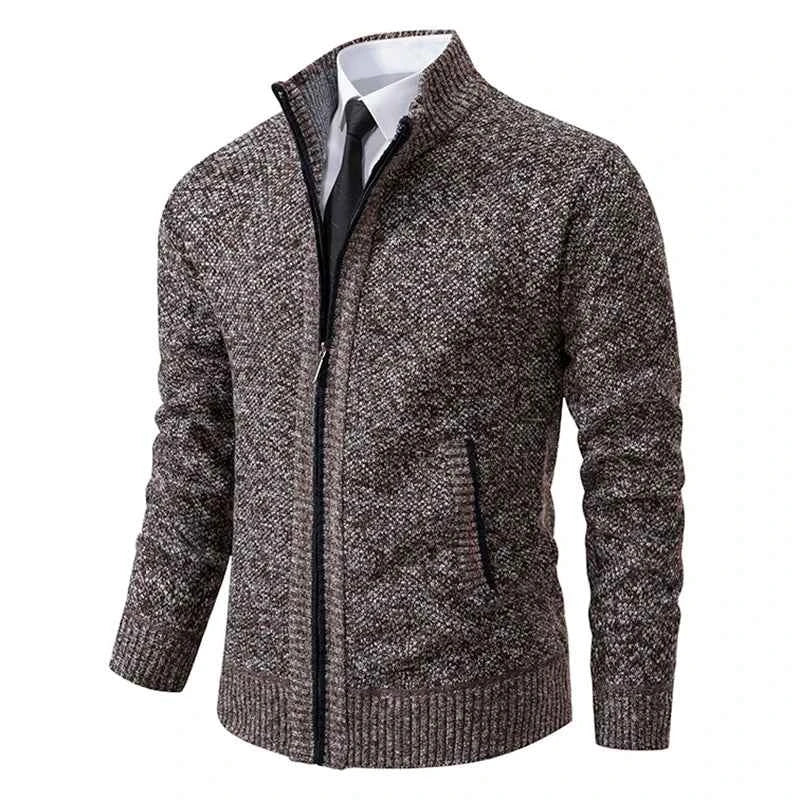 Solid Color Men's Fleece Sweater - Stylish Comfort