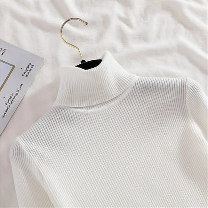 Women's Winter Fall Turtleneck Sweater Knitted Soft Pullovers Cashmere Jumpers Basic Soft Sweaters For Women 2024 Autumn Winter