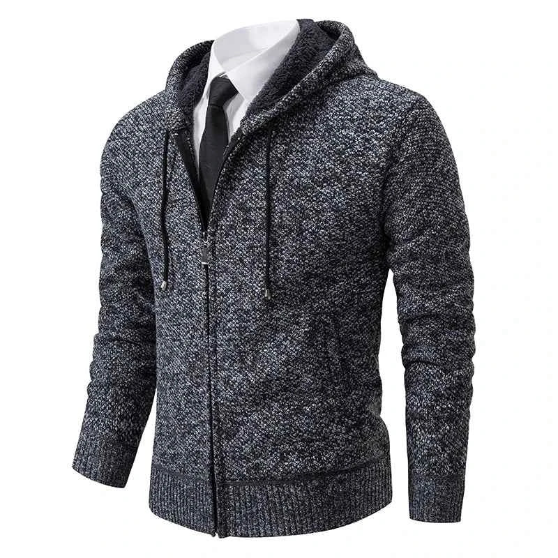 Solid Color Men's Fleece Sweater - Stylish Comfort