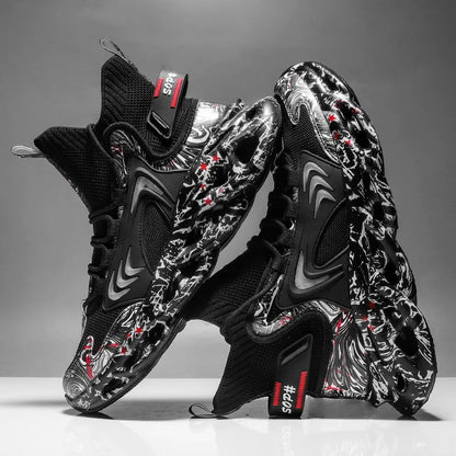 Men's Luxury Sneakers with Bold Artistic Design - VaultHaus