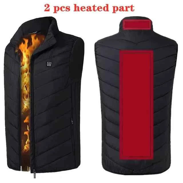 17-Area USB Infrared Heated Vest - Winter Electric Jacket