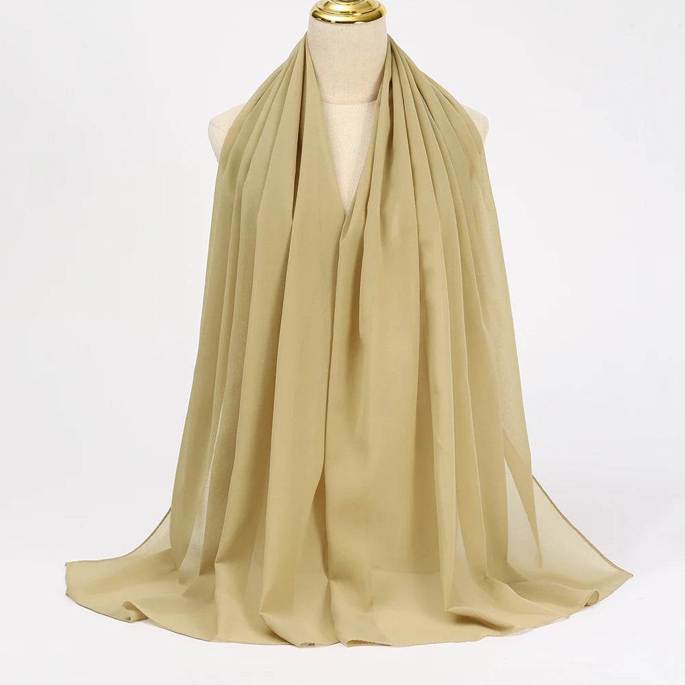 Elegant Chiffon Hijab Scarf - Lightweight Head Wrap & Shawl